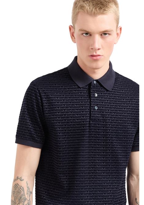 POLO IN JERSEY MISTO LYOCELL CON LETTERING FLOCK ALL OVER ASV EMPORIO ARMANI | Polo | EM001283 AF10017FB229